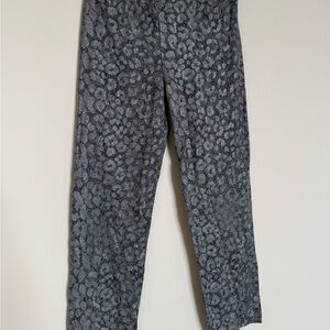 RULUV Floral Lounge Pants Gray Elastic Waist Size L
